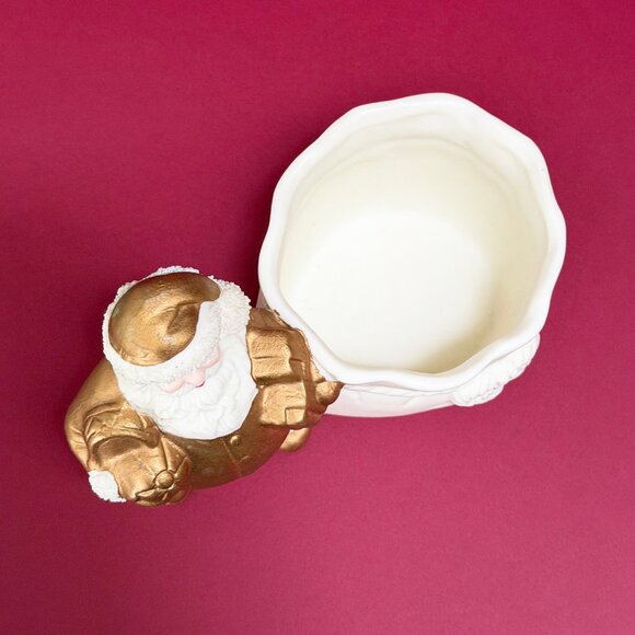 Vintage Santa Clause Planter/Candy Dish/Candle Holder: Christmas Decor - Picture 6 of 7